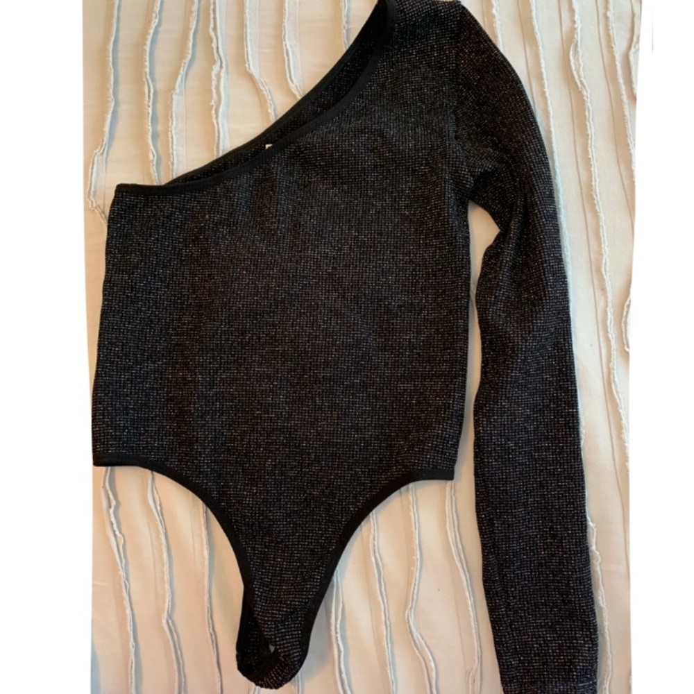 Urban outfitters bdg one shoulder sparkly bodysuit